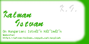 kalman istvan business card